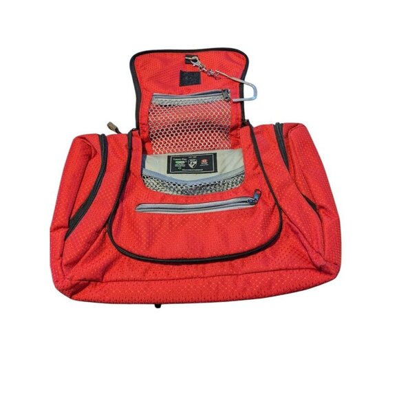 Heys Hanging Toiletry Bag Red Travel Luggage Multi Zip 8 Compartments No Mirror - Picture 3 of 6